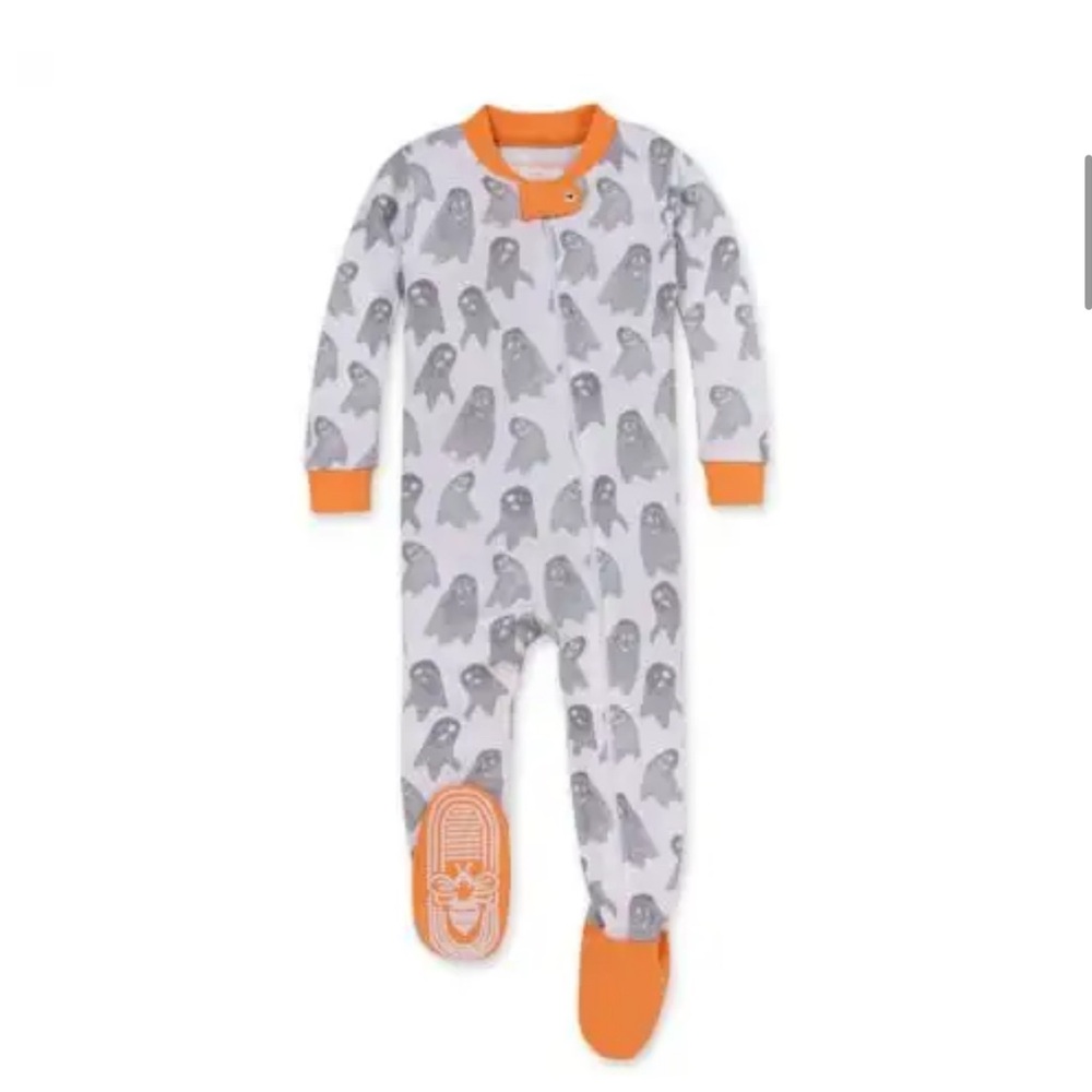 Burt’s Bees Baby Organic Cotton Ghosties & Goblins Zip Sleeper Footie 0-3M